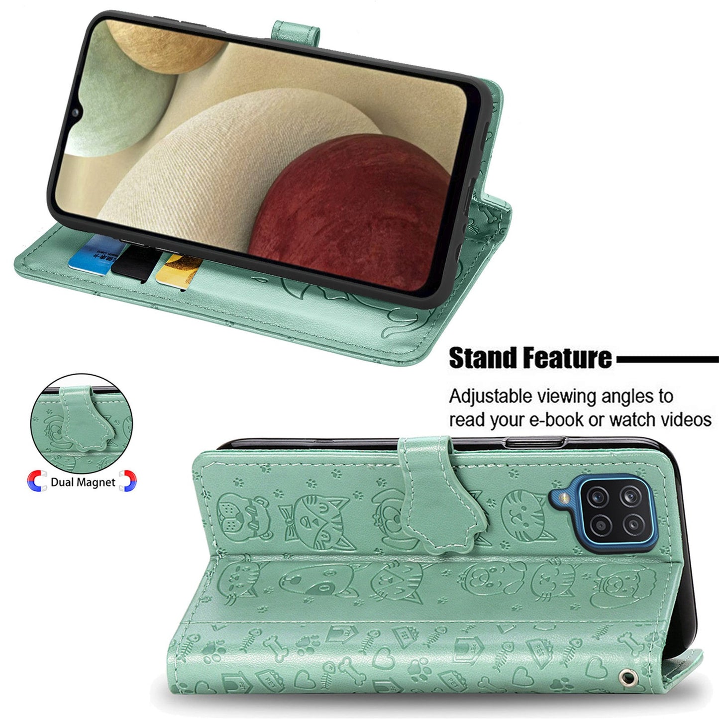 Dėklas Cat-Dog Samsung A245 A24 4G/A246 A24 5G žalias