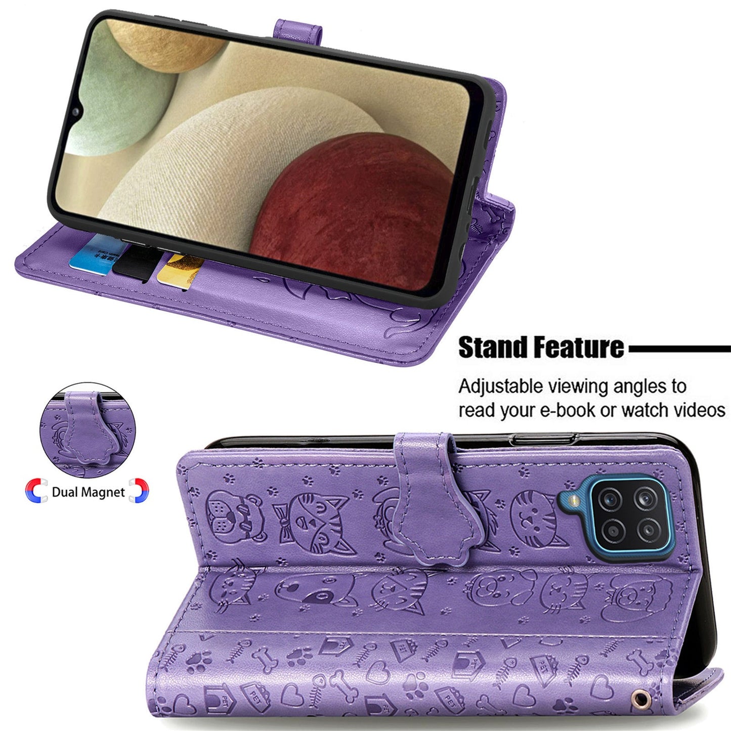 Dėklas Cat-Dog Samsung A245 A24 4G/A246 A24 5G violetinis