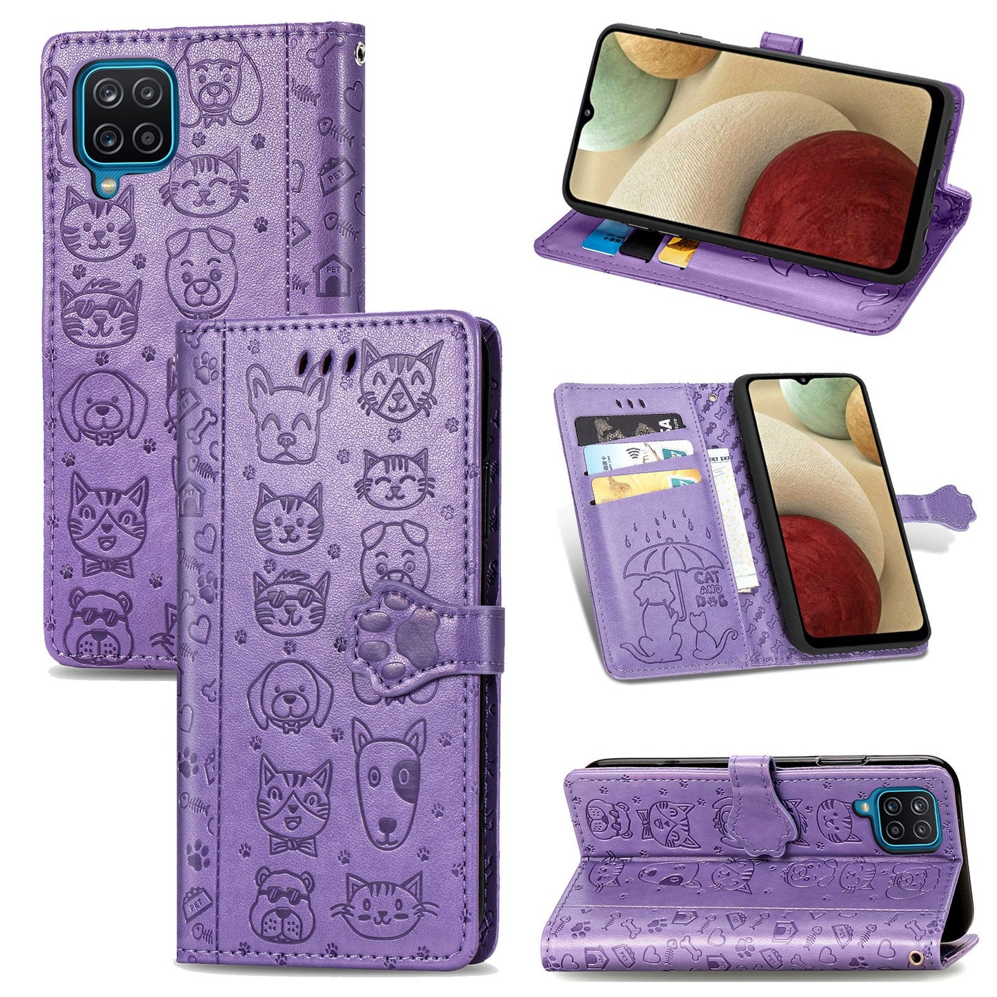 Dėklas Cat-Dog Samsung A245 A24 4G/A246 A24 5G violetinis