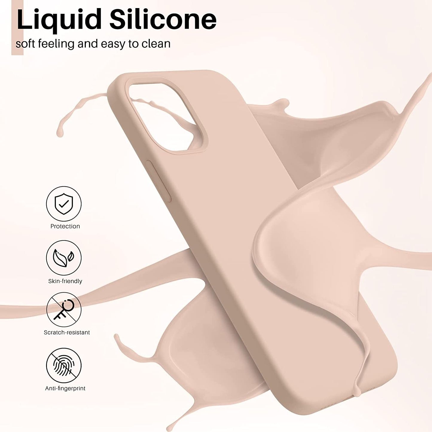 Dėklas Liquid Silicone 1.5mm Apple iPhone 12 mini rožinis