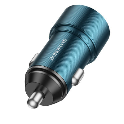 Automobilinis įkroviklis Borofone BZ19B 2xUSB-A QC3.0 36W mėlynas