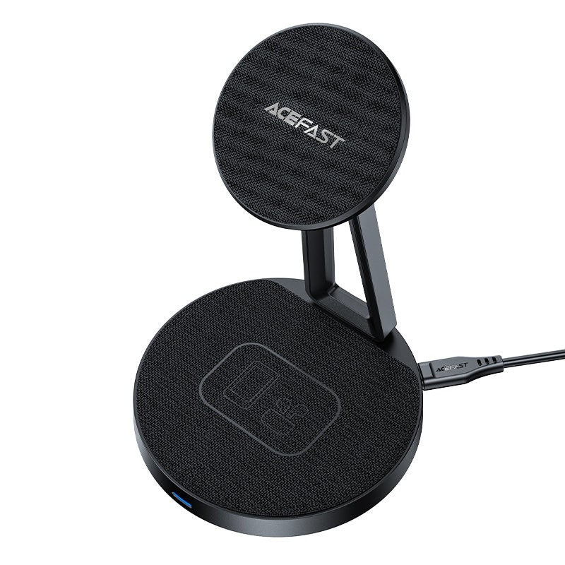 Įkroviklis belaidis Acefast E8 2-in-1 15W magnetinis juodas