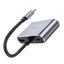 Adapteris Hoco HB30 Type-C to HDMI+VGA+USB-A3.0+Type-C pilkas