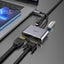 Adapteris Hoco HB30 Type-C to HDMI+VGA+USB-A3.0+Type-C pilkas