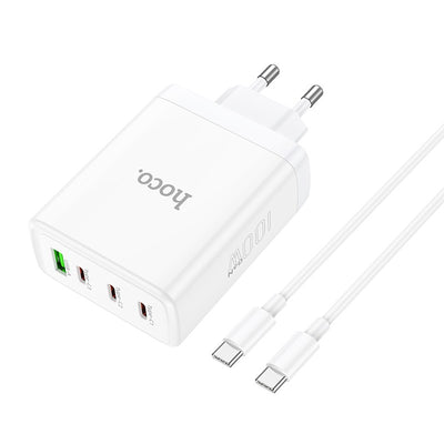Įkroviklis Hoco N31 PD100W 3xType-C/1xUSB-A + Type-C baltas