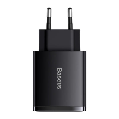 Įkroviklis Baseus Compact Quick Charger 2xUSB/Type-C 30W juodas CCXJ-E01