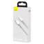 USB kabelis Baseus High Density Braided PD20W Type-C to Lightning 1.0m baltas CATLGD-02