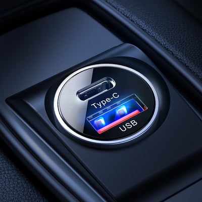 Automobilinis įkroviklis Joyroom C-A08 USB/Type-C 30W juodas