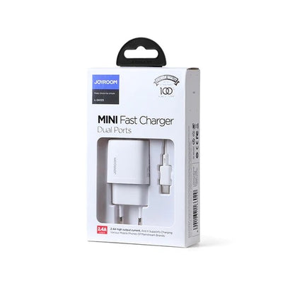 Įkroviklis Joyroom L-2A123 2xUSB 12W + MicroUSB 1.0m baltas