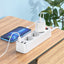 Ilgiklis Hoco NS2 Aura 3 lizdų + 3xUSB-A 1.8m baltas
