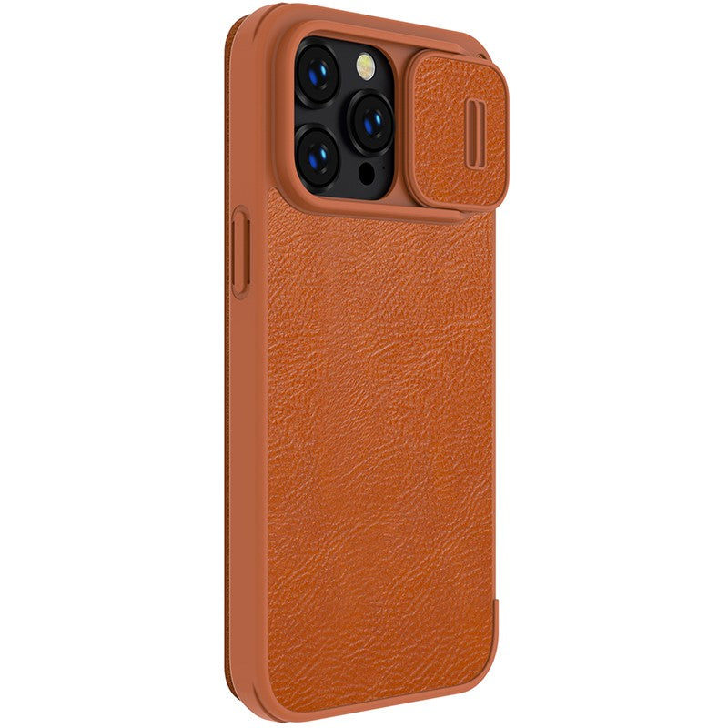 Dėklas Nillkin Qin Pro Leather Apple iPhone 14 Pro Max rudas