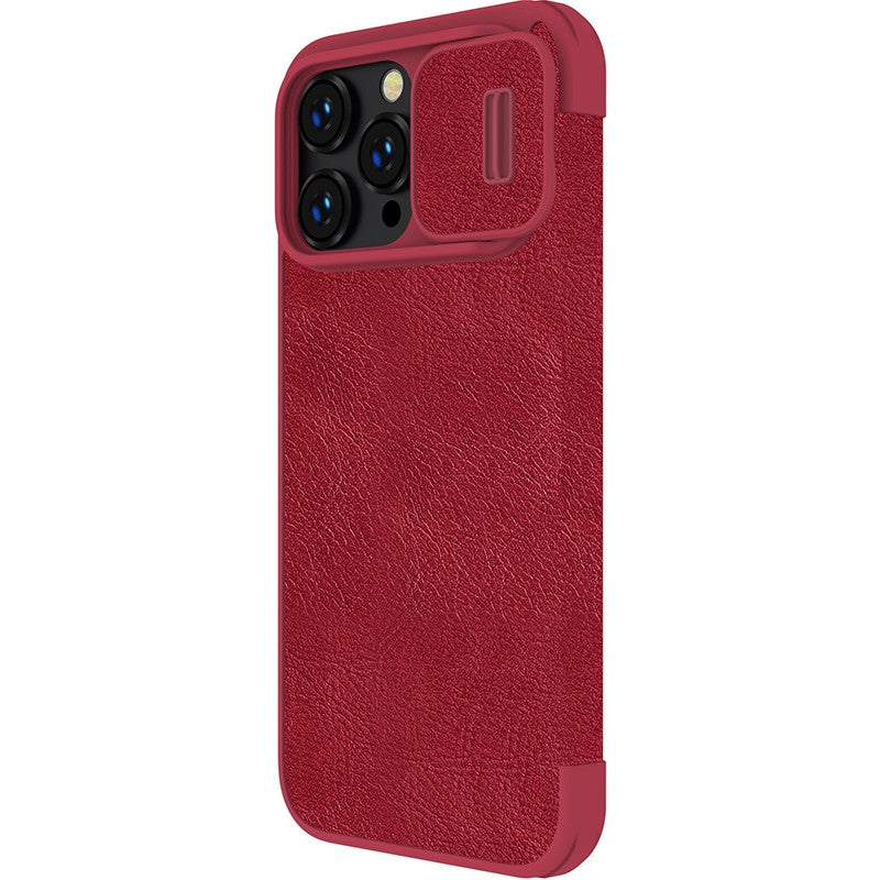 Dėklas Nillkin Qin Pro Leather Apple iPhone 14 Pro raudonas