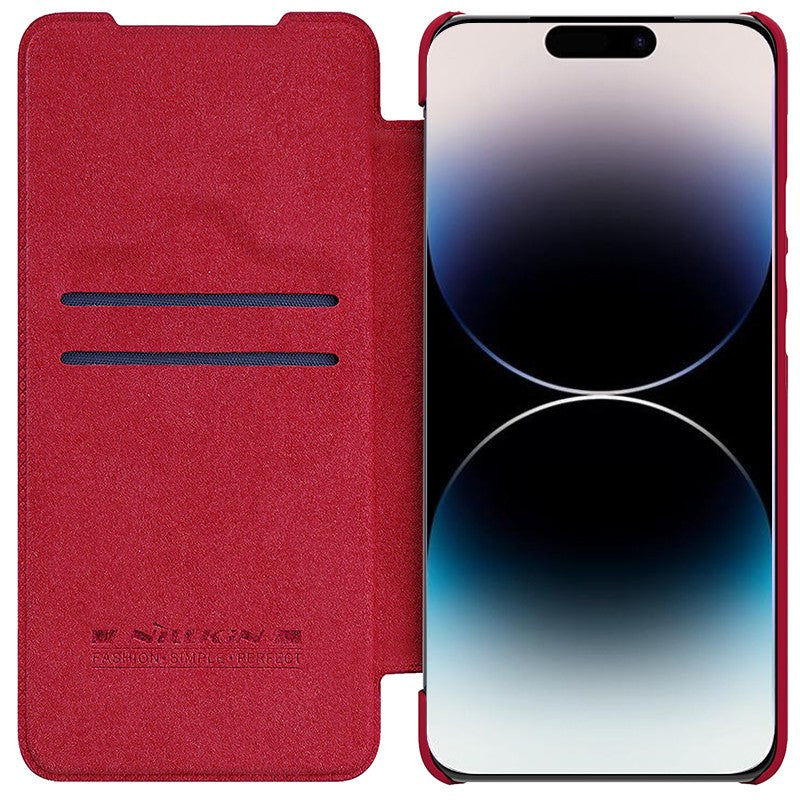 Dėklas Nillkin Qin Pro Leather Samsung S911 S23 5G raudonas