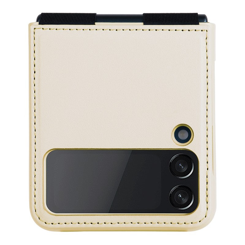 Dėklas Nillkin Qin Leather (Plain Leather) Samsung F721 Z Flip4 5G auksinis