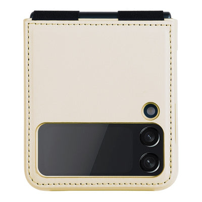 Dėklas Nillkin Qin Leather (Plain Leather) Samsung F721 Z Flip4 5G auksinis