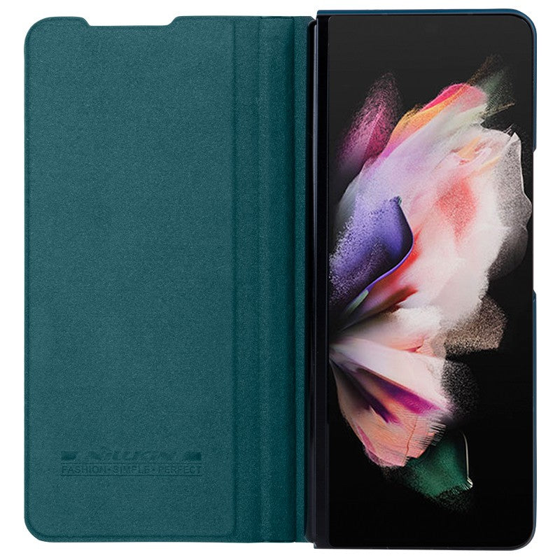 Dėklas Nillkin Qin Leather (Plain Leather) Samsung F926 Z Fold3 5G žalias