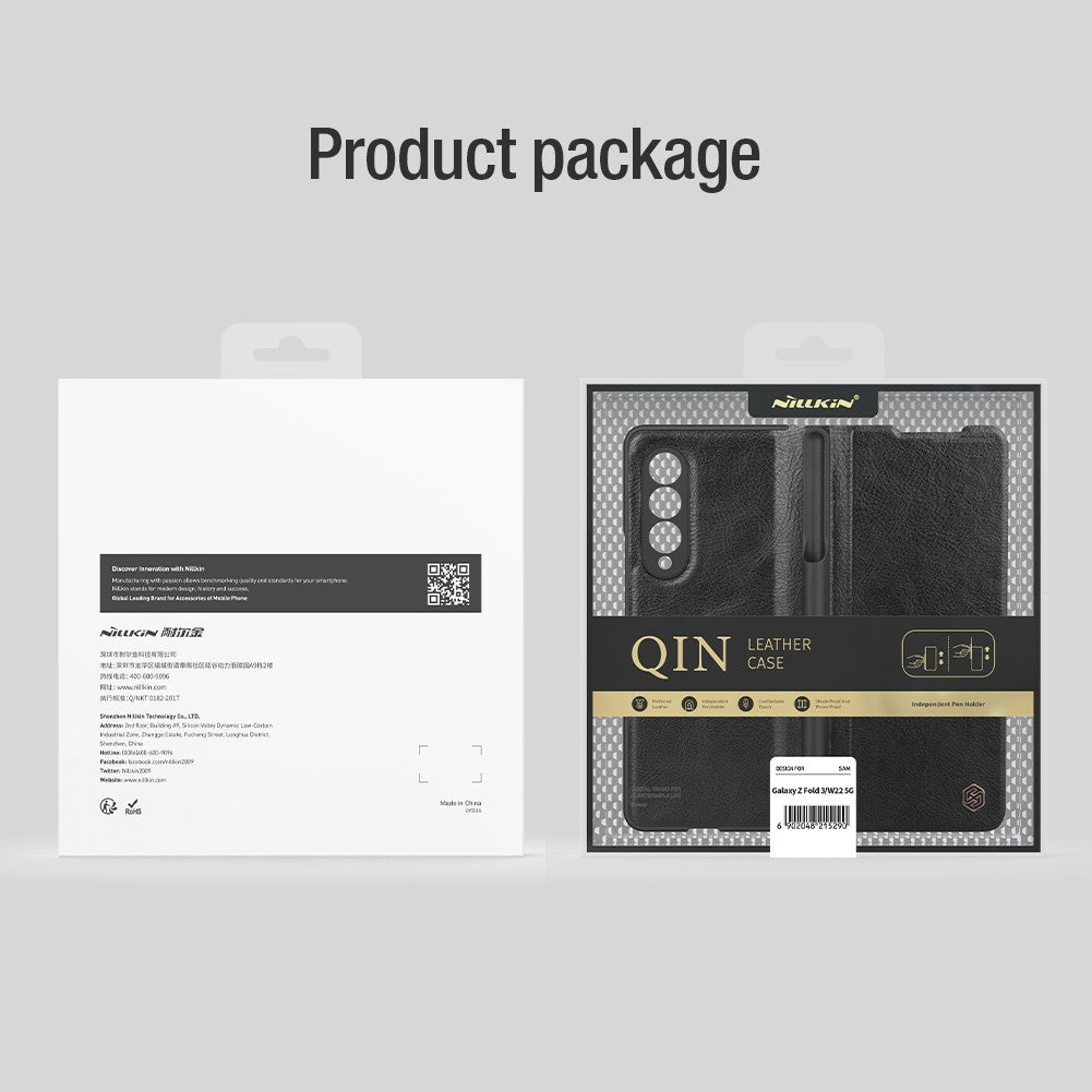 Dėklas Nillkin Qin Leather (Plain Leather) Samsung F926 Z Fold3 5G žalias