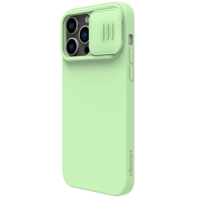 Dėklas Nillkin CamShield Silky Magnetic Silicone Apple iPhone 14 Pro Max šviesiai žalias