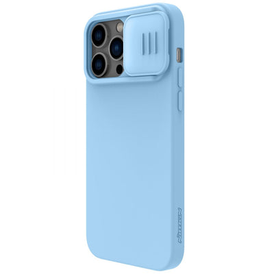 Dėklas Nillkin CamShield Silky Magnetic Silicone Apple iPhone 14 Pro šviesiai mėlynas