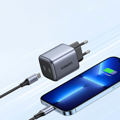 Įkroviklis Ugreen CD294 Nexode GaN 2xUSB-C 45W juodas