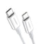 USB kabelis Ugreen US264 USB-C to USB-C 3A 1.0m baltas