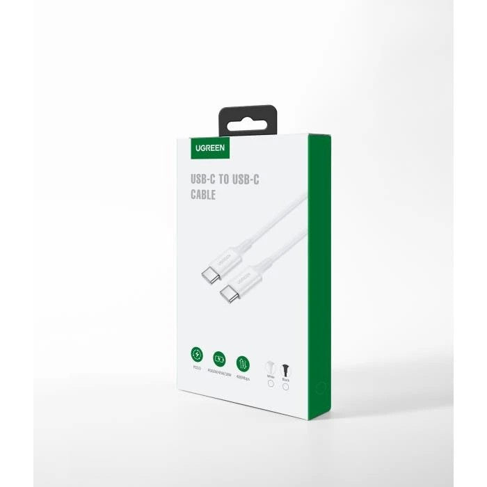 USB kabelis Ugreen US264 USB-C to USB-C 3A 2.0m baltas