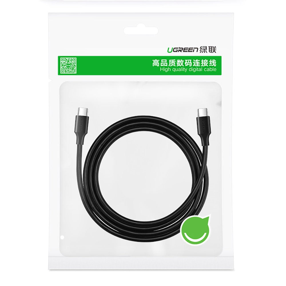 USB kabelis Ugreen US286 USB-C to USB-C 3A 1.0m juodas