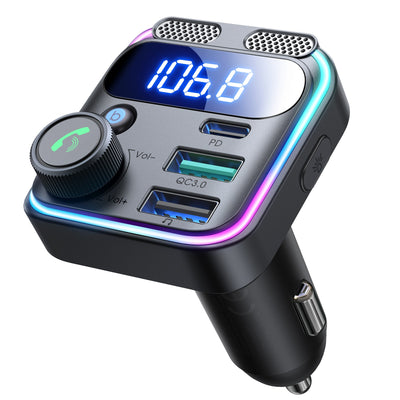 FM bangų moduliatorius Joyroom JR-CCB01 USB-C/2xUSB-A 48W juodas