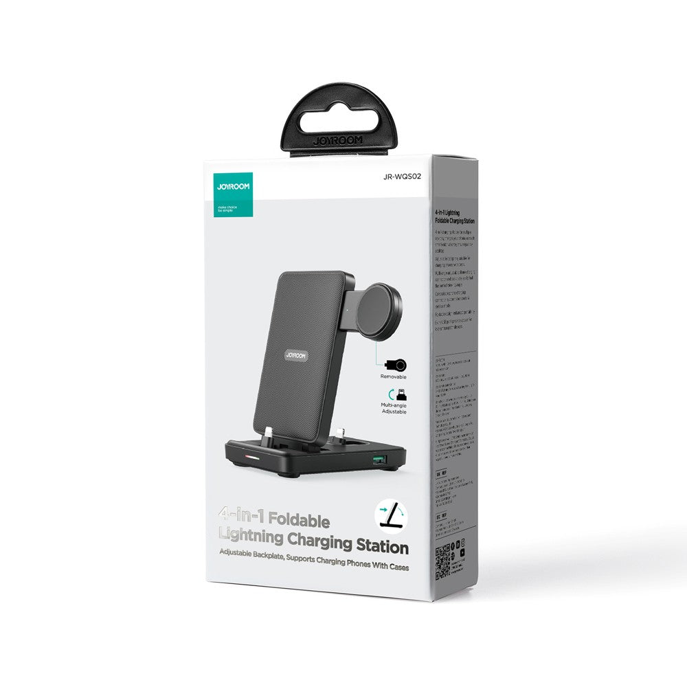 Įkroviklis belaidis Joyroom JR-WQS02 4-in-1 for iPhone AirPods Apple Watch juodas