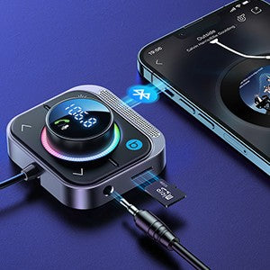 FM bangų moduliatorius Joyroom JR-CL18 USB-C/2xUSB-A 30W juodas