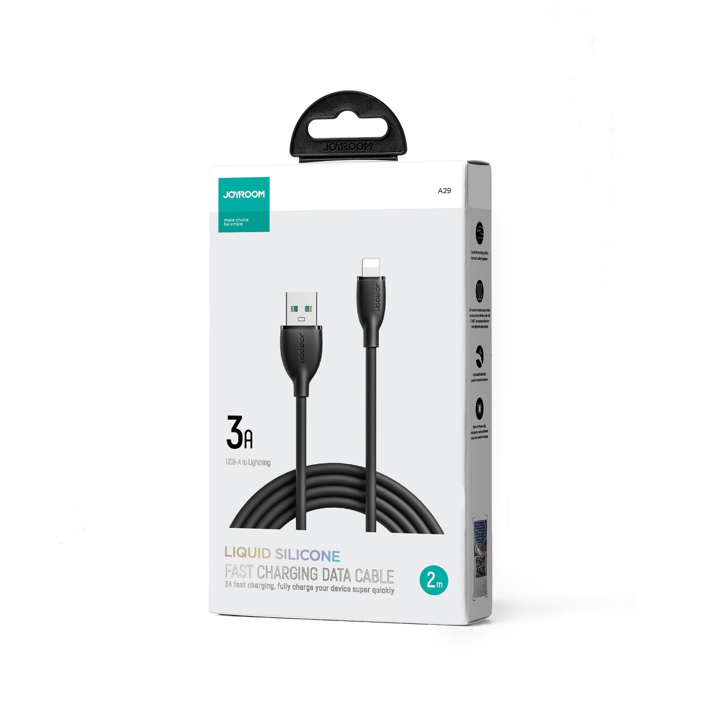 USB kabelis Joyroom SA29-AC3 USB to USB-C 3A 2.0m juodas