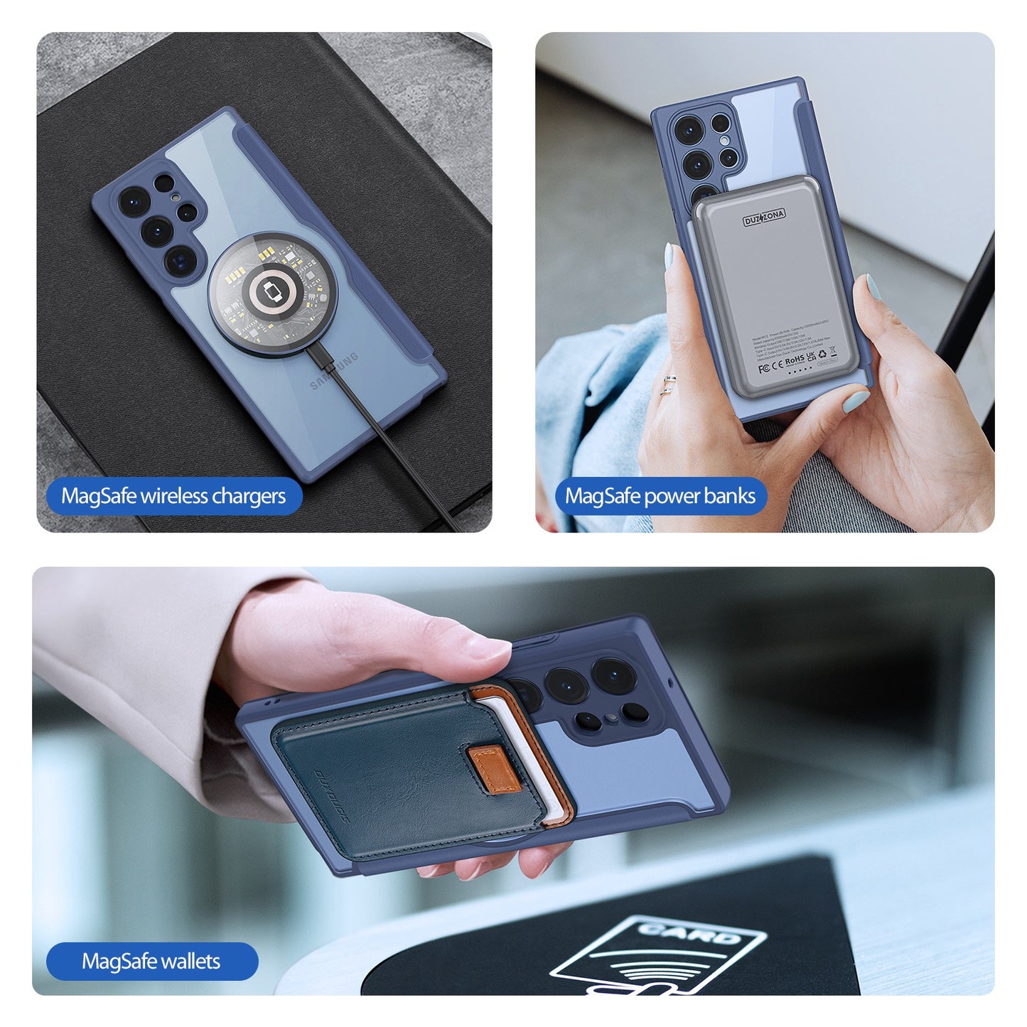 Dėklas Dux Ducis Skin X Pro Samsung S926 S24 Plus mėlynas