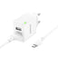 Įkroviklis Borofone BN15 2xUSB-A + USB-A to Lightning cable 1.0m baltas