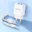 Įkroviklis Borofone BN15 2xUSB-A + USB-A to Lightning cable 1.0m baltas