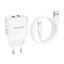 Įkroviklis Borofone BN15 2xUSB-A + USB-A to USB-C cable 1.0m baltas