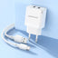 Įkroviklis Borofone BN15 2xUSB-A + USB-A to USB-C cable 1.0m baltas