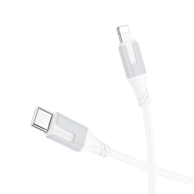 USB kabelis Borofone BX101 USB-C to Lightning 1.0m baltas
