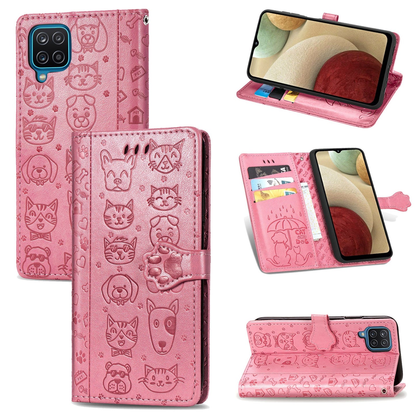 Dėklas Cat-Dog Samsung A556 A55 5G rožinis