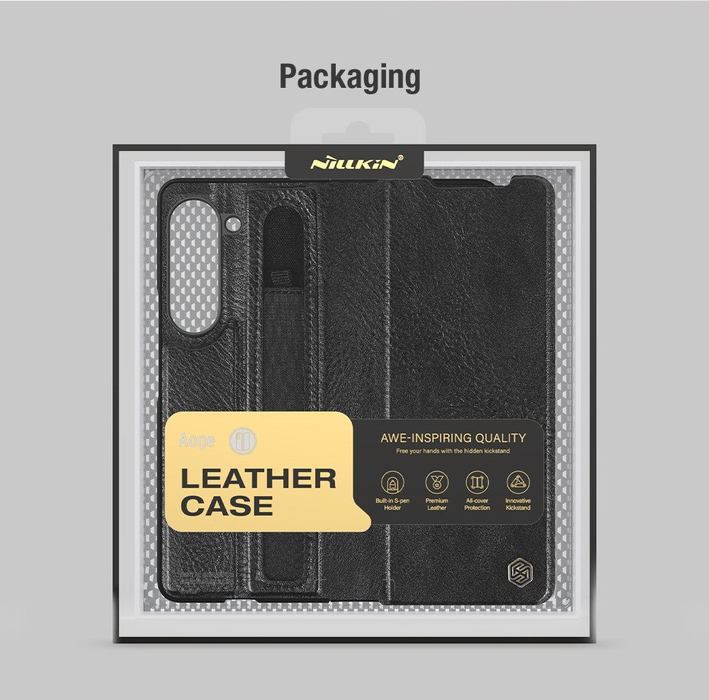 Dėklas Nillkin Aoge Leather Case Samsung F946 Z Fold5 5G juodas