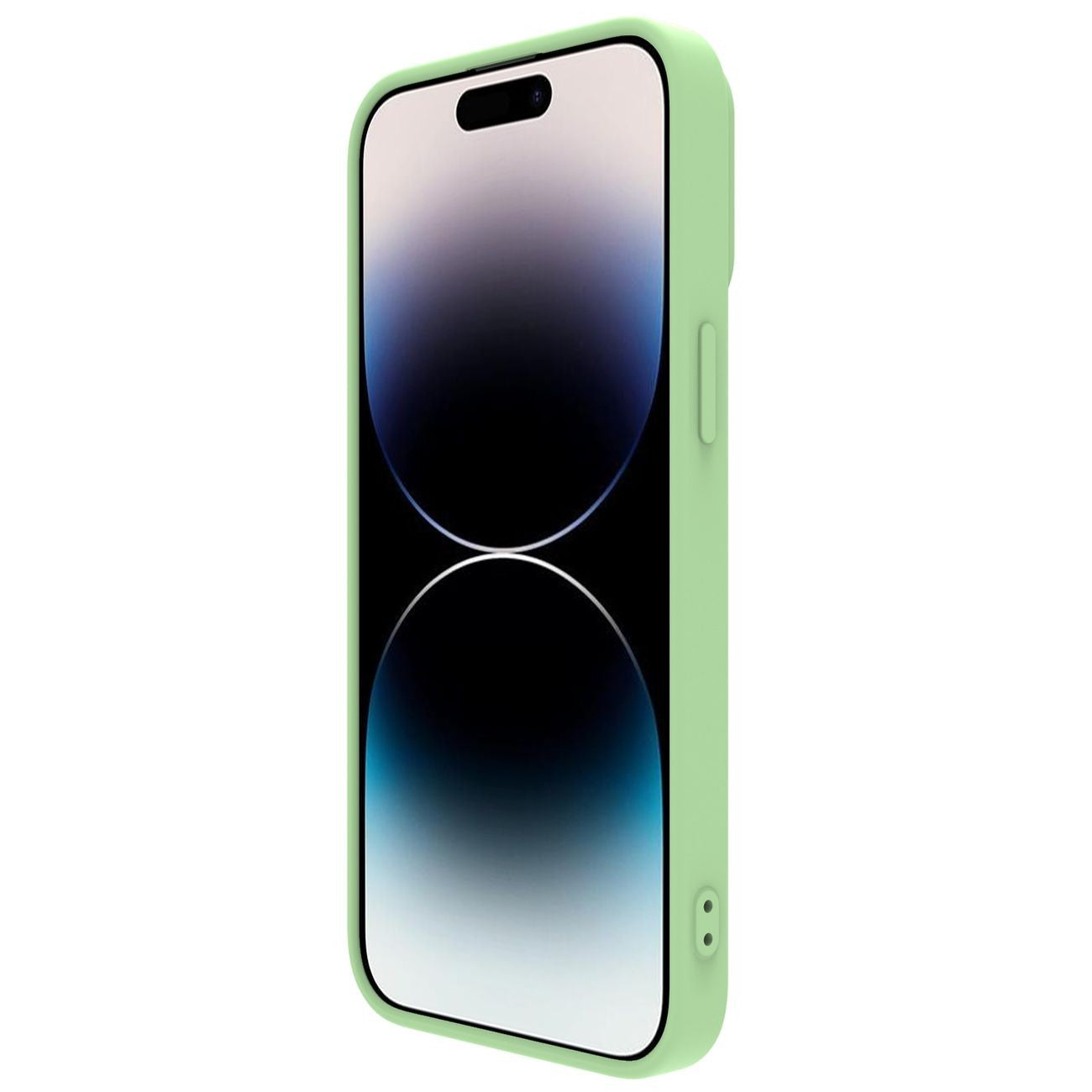 Dėklas Nillkin CamShield Silky Silicone Apple iPhone 15 šviesiai žalias