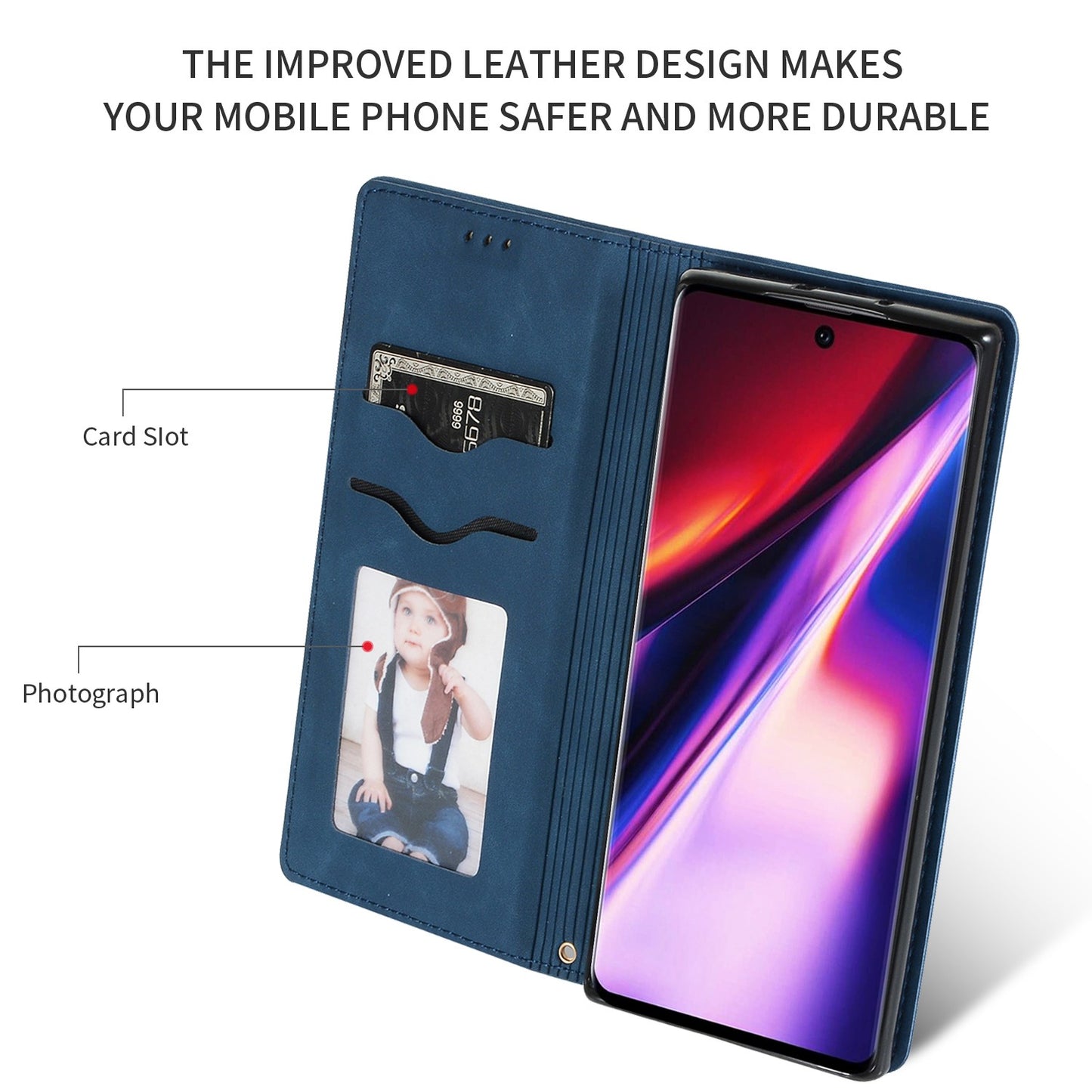 Dėklas Business Style Xiaomi Redmi Note 12 5G/Poco X5 5G tamsiai mėlynas
