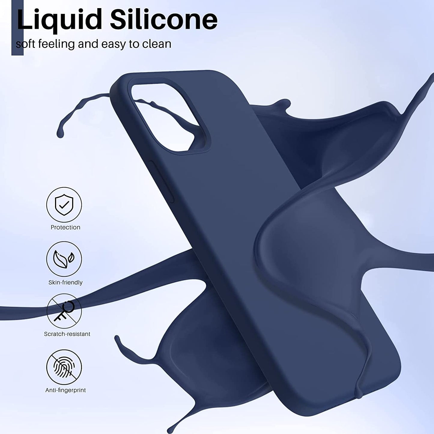 Dėklas Liquid Silicone 1.5mm Apple iPhone 13 Pro tamsiai mėlynas