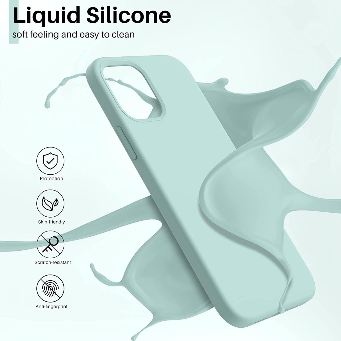Dėklas Liquid Silicone 1.5mm Xiaomi Poco X5 Pro 5G mėtinis