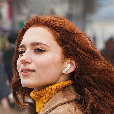 Belaidės ausinės Ugreen WS106 HiTune T3 Active Noise-Cancelling Earbuds baltos