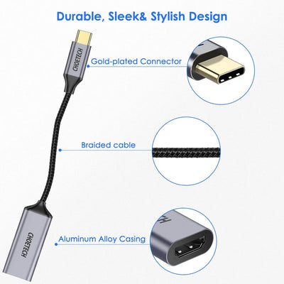 Adapteris Choetech HUB-H10 4K 60Hz USB-C to HDMI pilkas