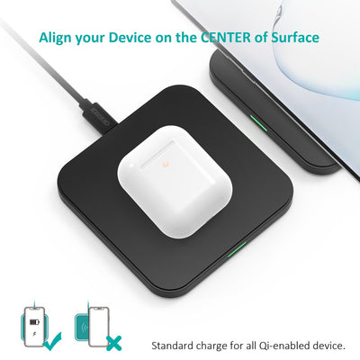 Įkroviklis belaidis Choetech 10W Fast Wireless Charging Pad T511-S juodas