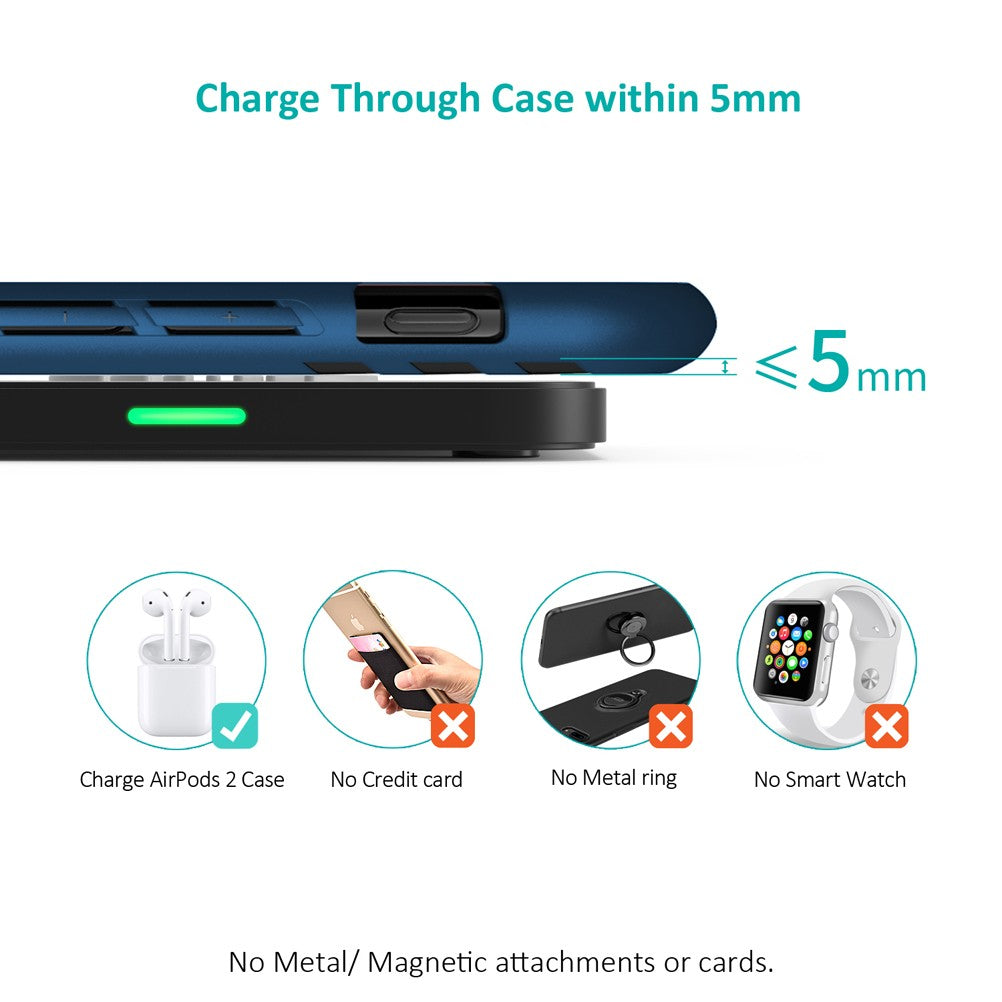 Įkroviklis belaidis Choetech 10W Fast Wireless Charging Pad T511-S juodas