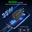 Įkroviklis Choetech PD6052 USB-C/USB-A PD35W GaN juodas