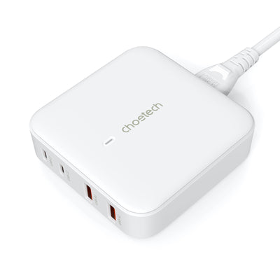 Įkroviklis Choetech PD8008 2xUSB-C/2xUSB-A GaN 100W baltas