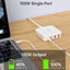 Įkroviklis Choetech PD8008 2xUSB-C/2xUSB-A GaN 100W baltas